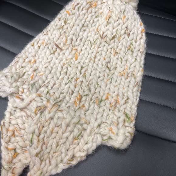 NWT Free People Loopy Mango Aviatrix Hand Knit Trapper Beanie